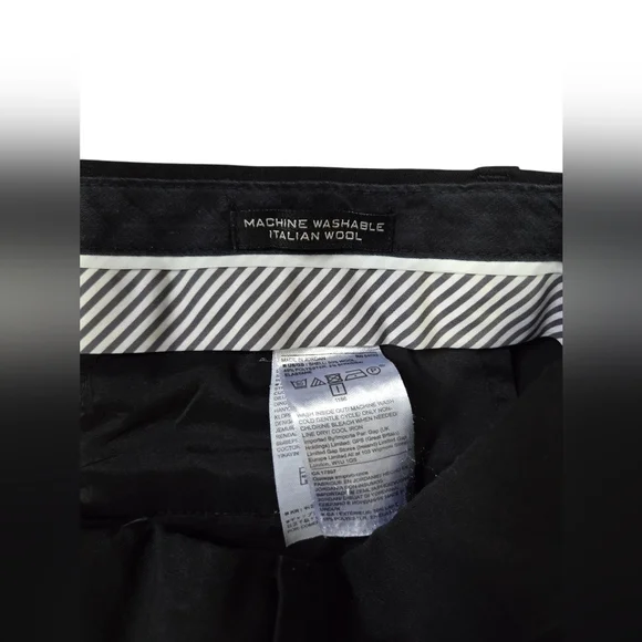 Banana Republic Logan Pants Womens Size 8 Black Italian Wool Washable Trousers - Picture 6 of 6